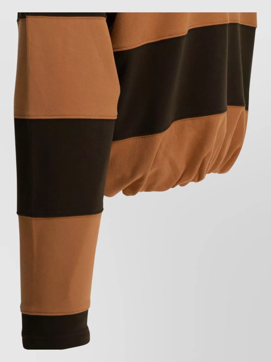 Acne Studios Striped Cotton Long-Sleeve Polo Top