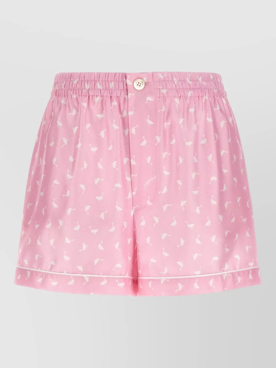 Moschino silk printed knee-length shorts