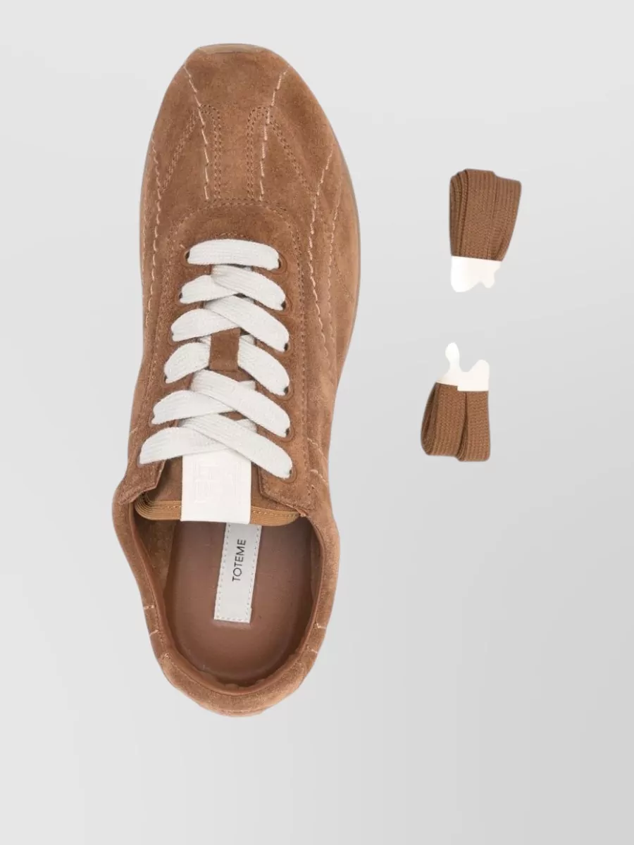 Totême Paneled Suede Low-Top Sneakers