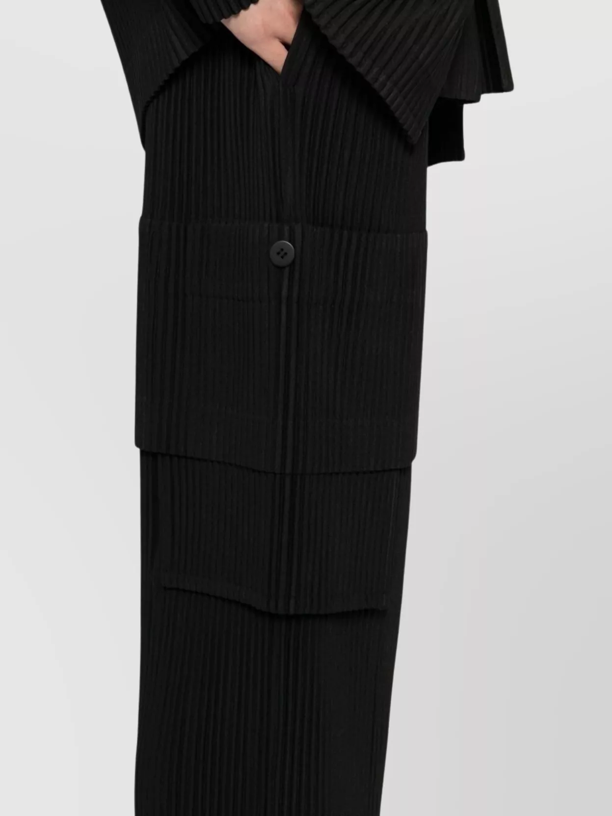 Homme Plisse Issey Miyake Wide Leg Trousers Featuring Cargo Pockets