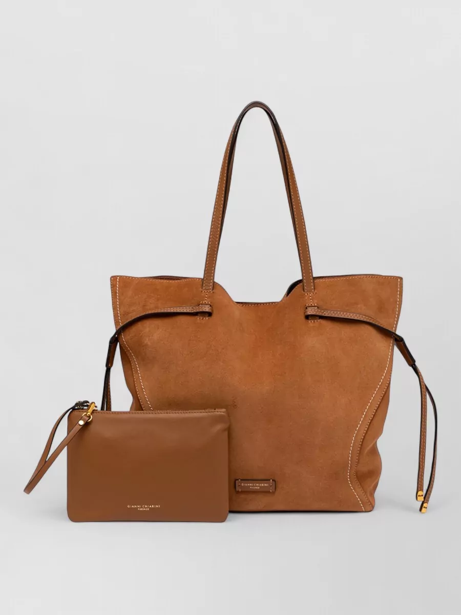 Gianni Chiarini Violette Suede Tote Bag Dual Handles