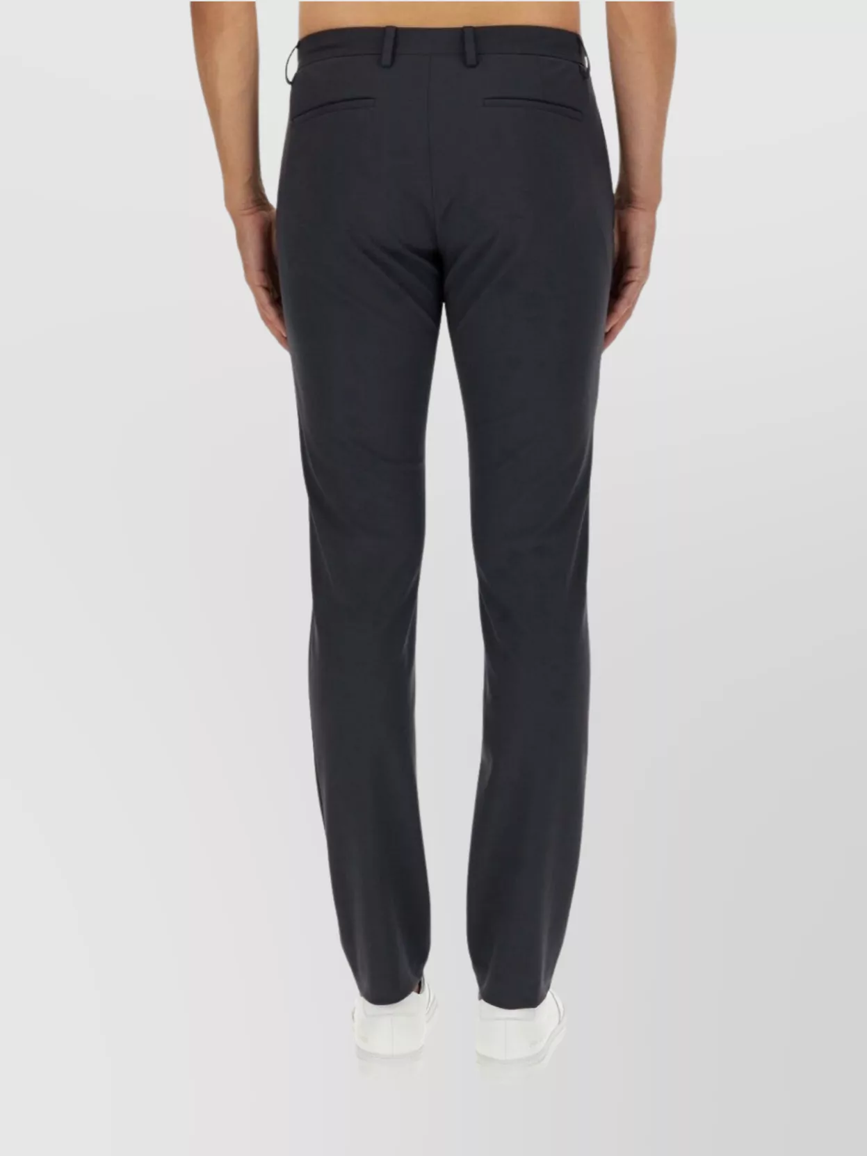 Theory Straight Fit Trousers With Side And Back Pockets In Black