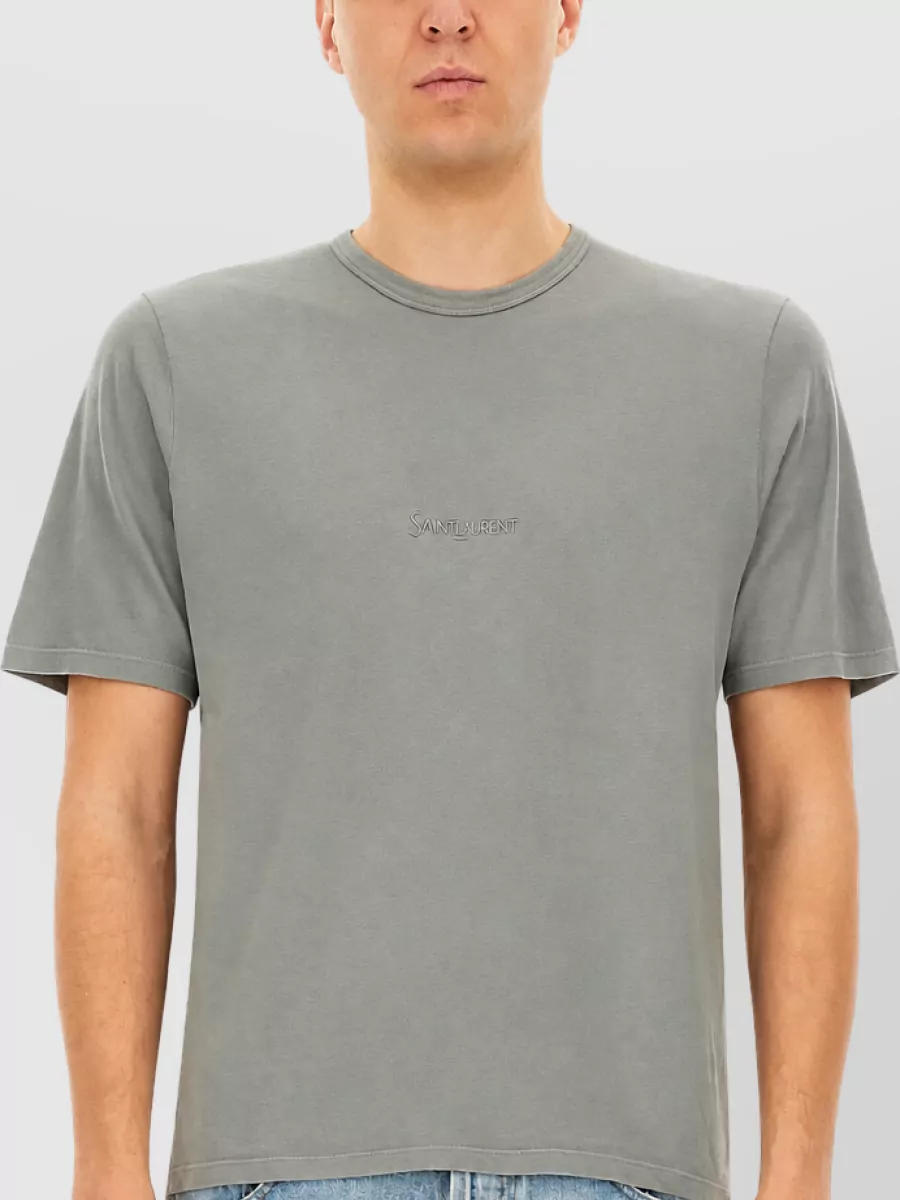 Saint Laurent Logo Crew Neck T Shirt Regular Fit