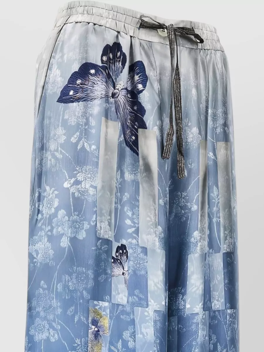 Pierre Louise Mascia Printed Silk Wide-Leg Trousers