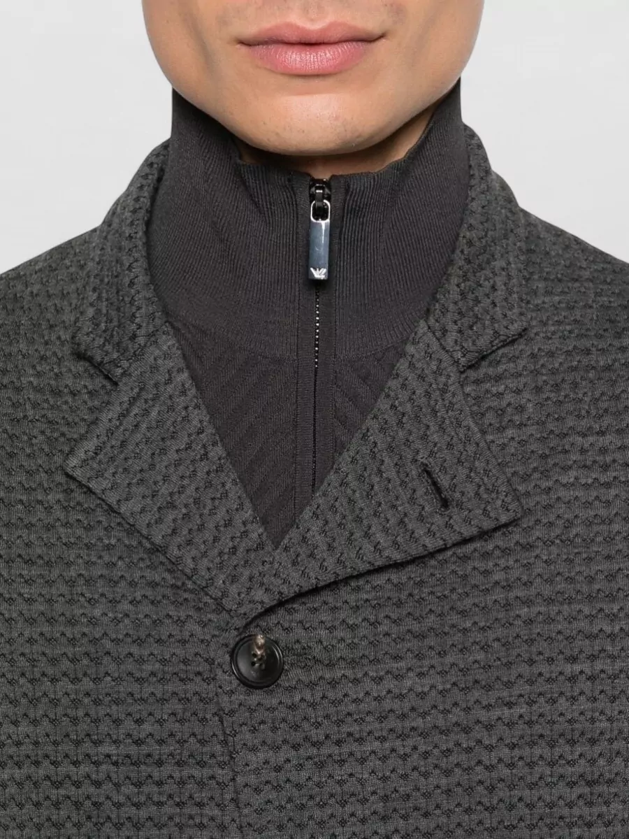 Emporio Armani Wool Blend Blazer Jacket Long Sleeves