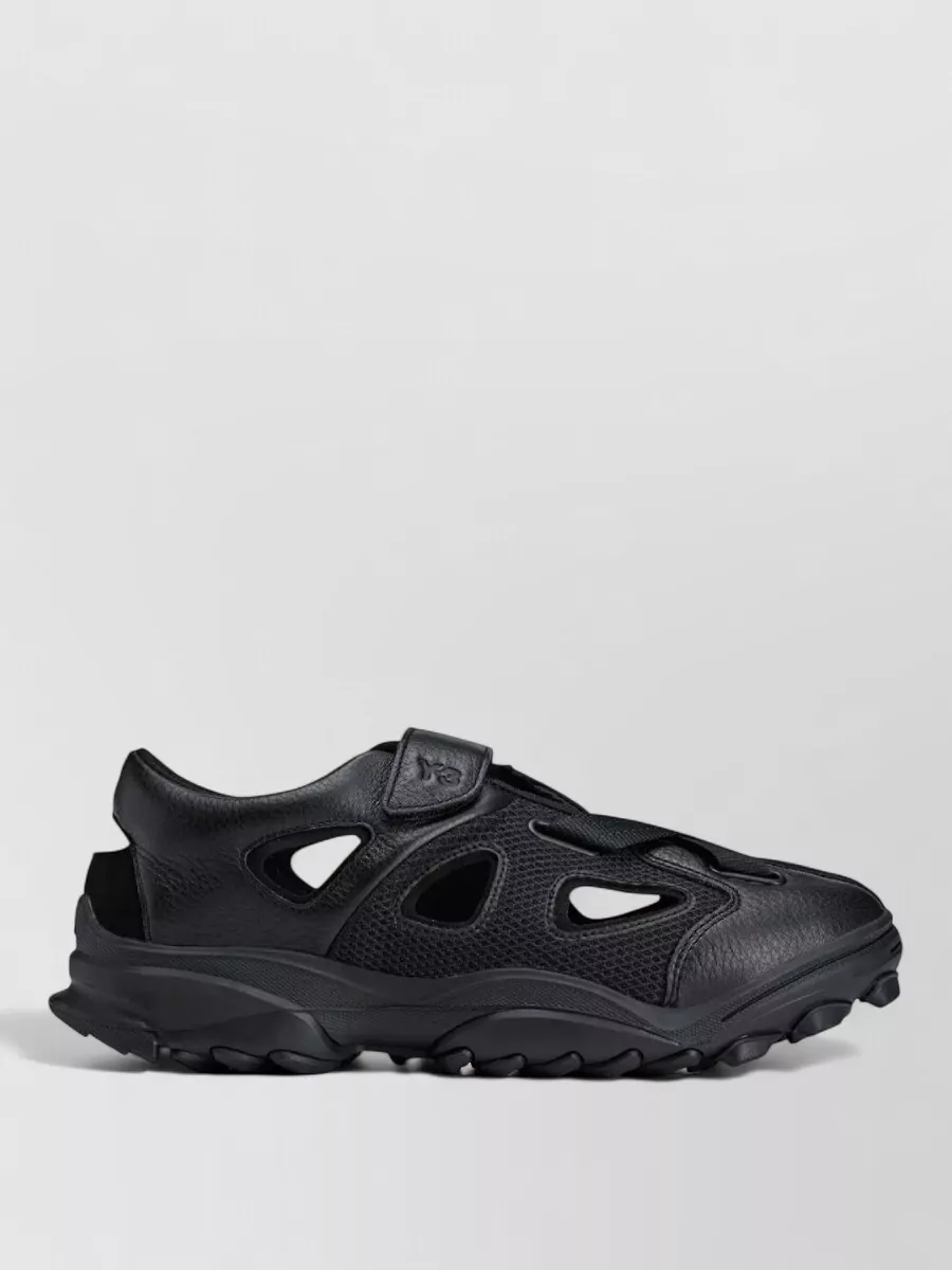 Y-3 leather cutout sandals