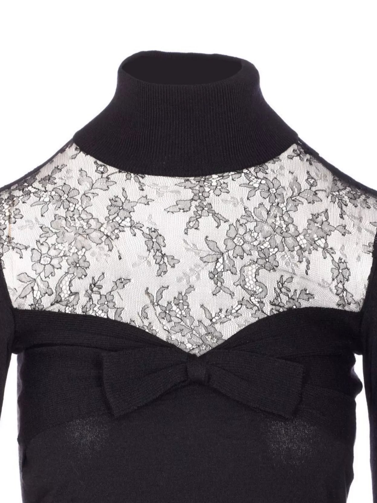 Valentino Garavani Knitwear With Bow And Sheer Panel