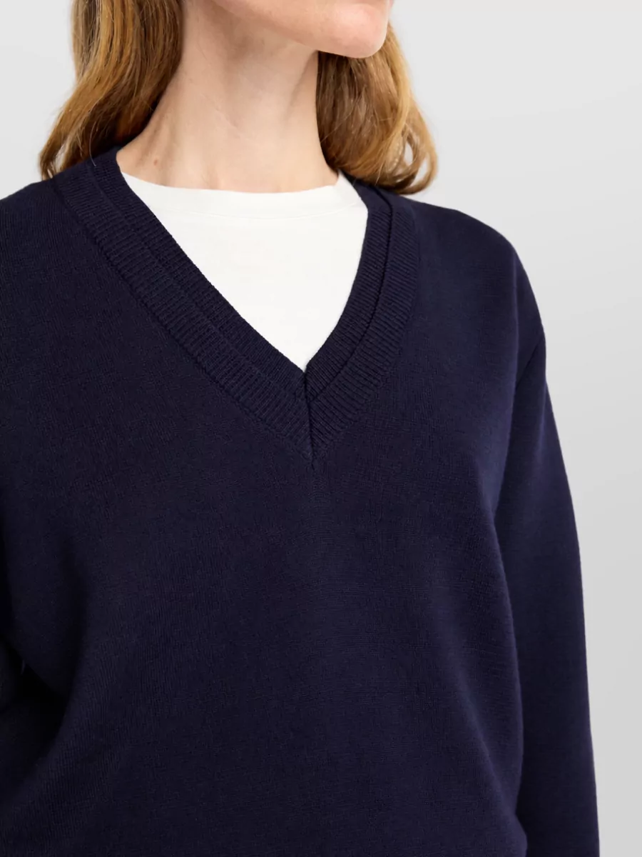 Róhe Merino Wool Fine-Knit V-Neck Sweater