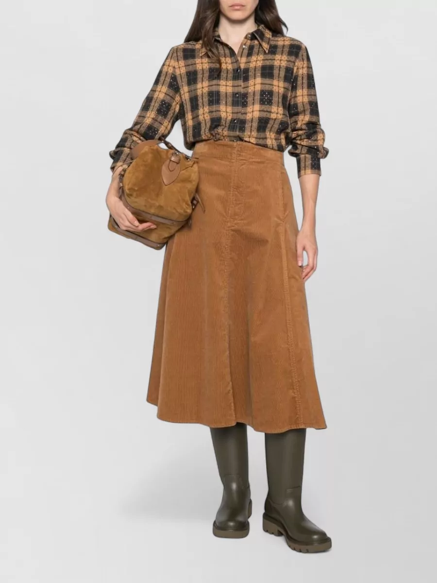 Pinko Checked Crystal-Embellished Shirt