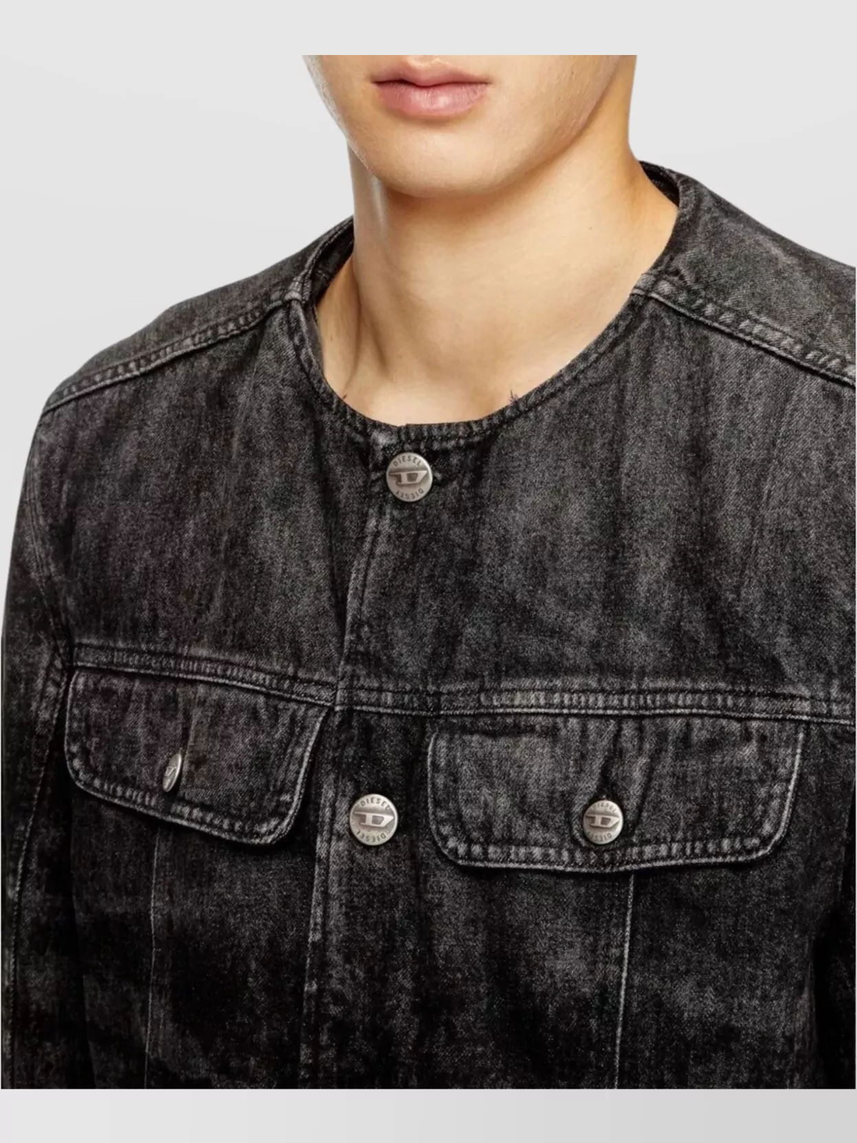 Diesel Denim Jacket With Chest And Flap Pockets