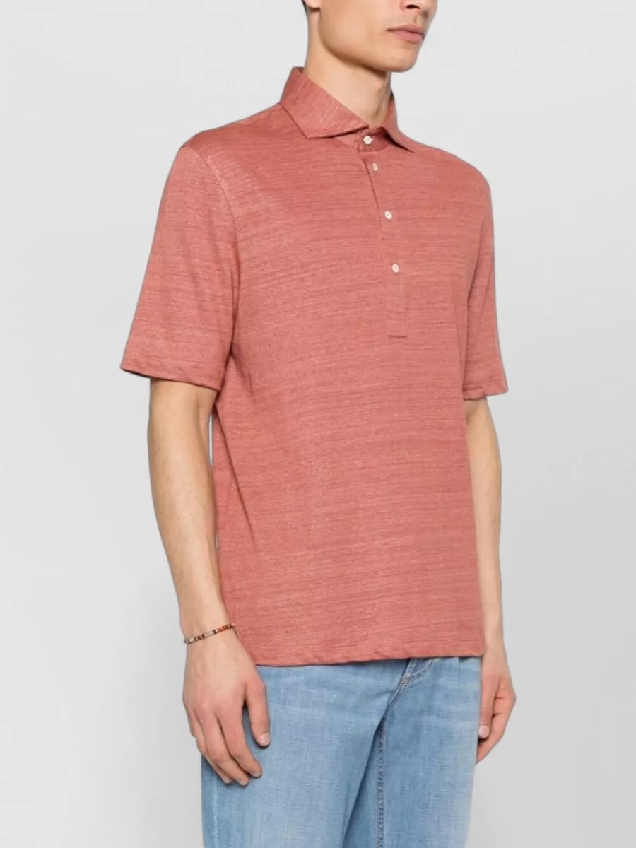 Brunello Cucinelli Polo Shirt Linen Cotton Short Sleeves