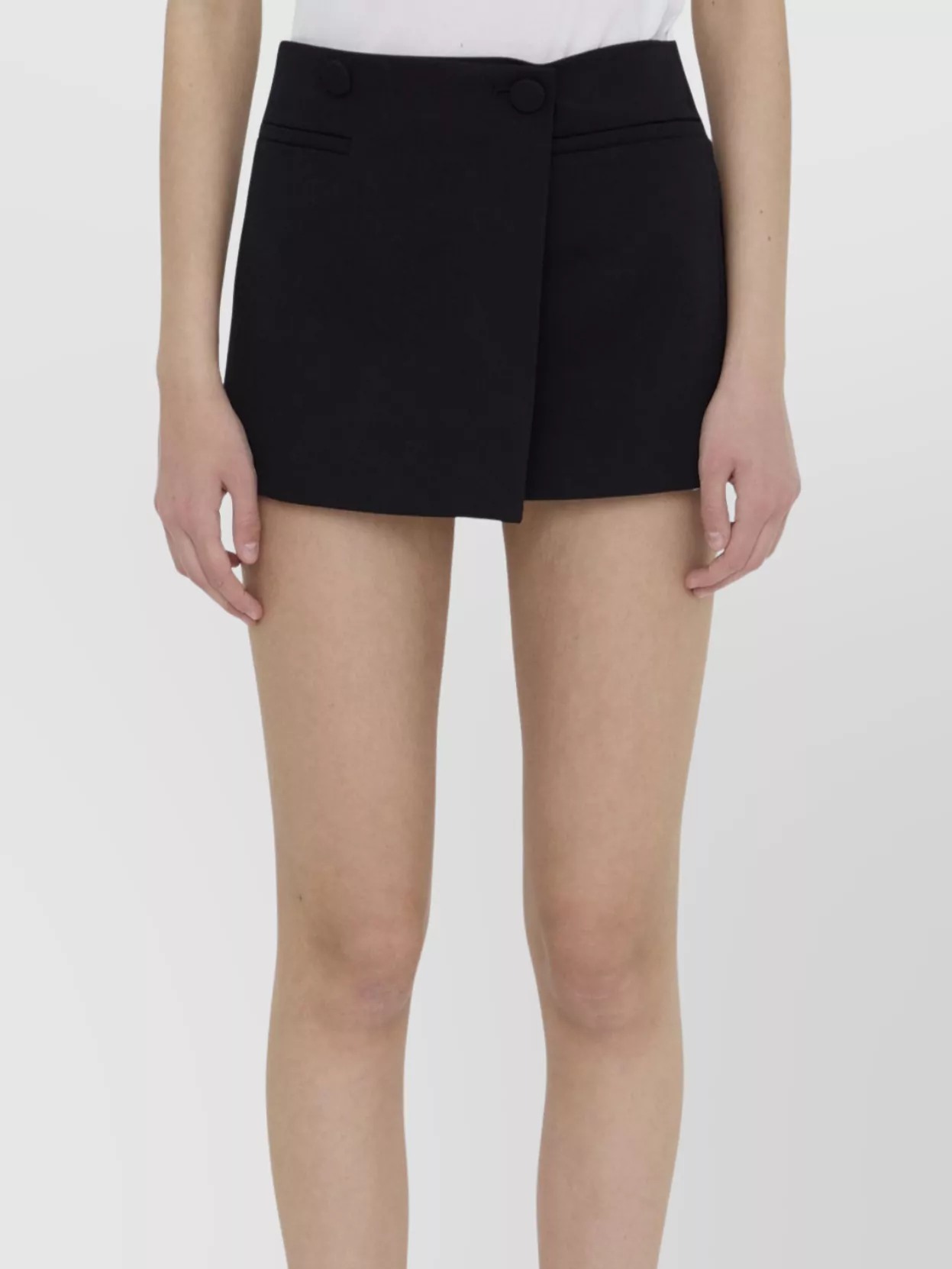Valentino High-waisted Slim Fit Mini Skirt In Black