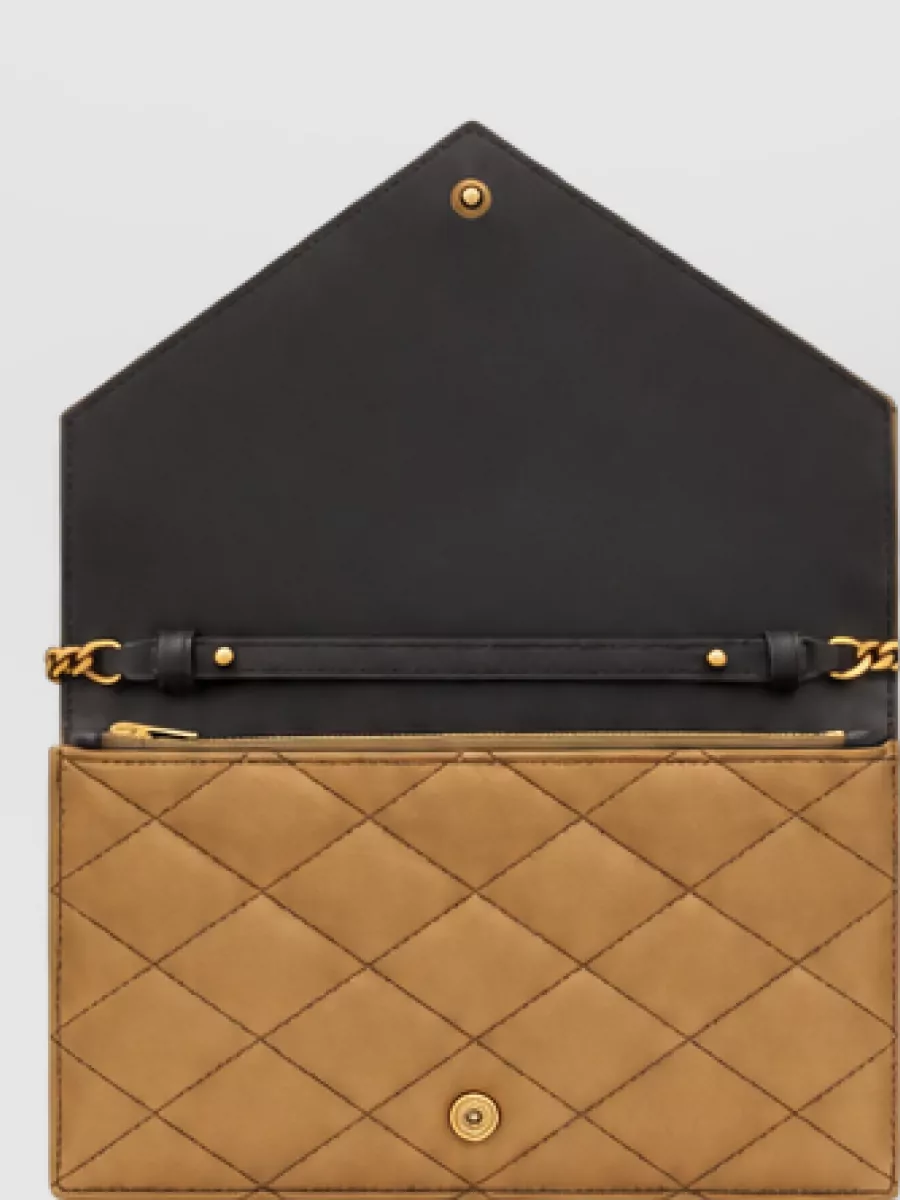 Saint Laurent Paris Metallic Leather Clutch Bag