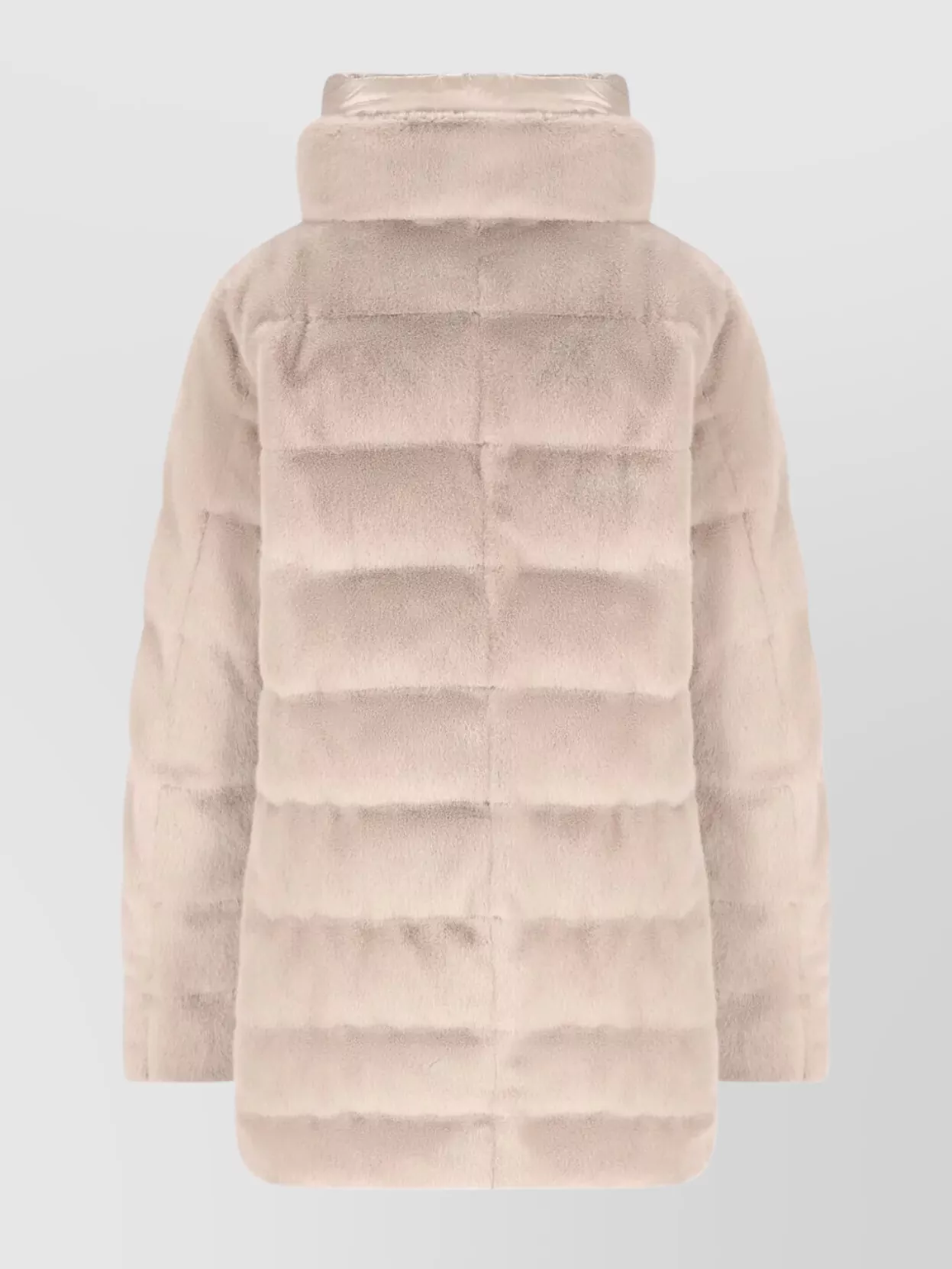 Herno Hooded Long Length Quilted Down Jacket In Neutral