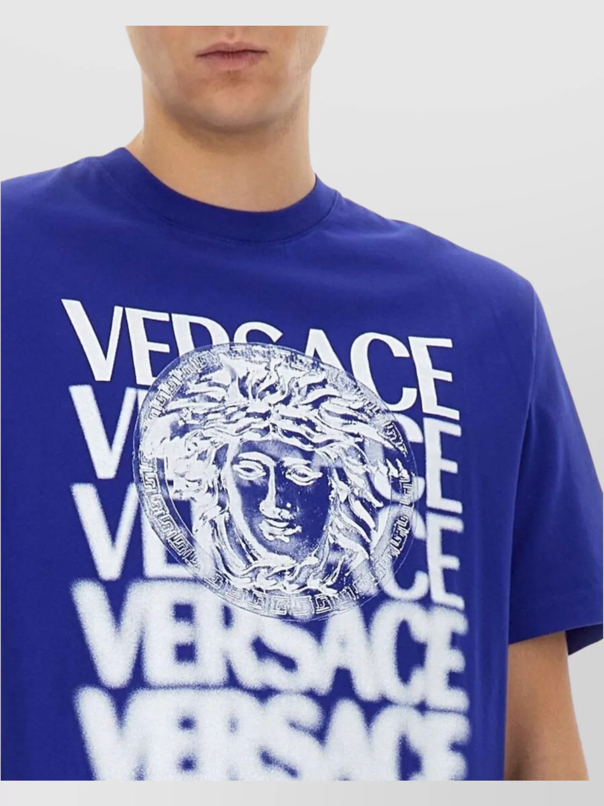Versace Logo Crew Neck Graphic Print Short Sleeves