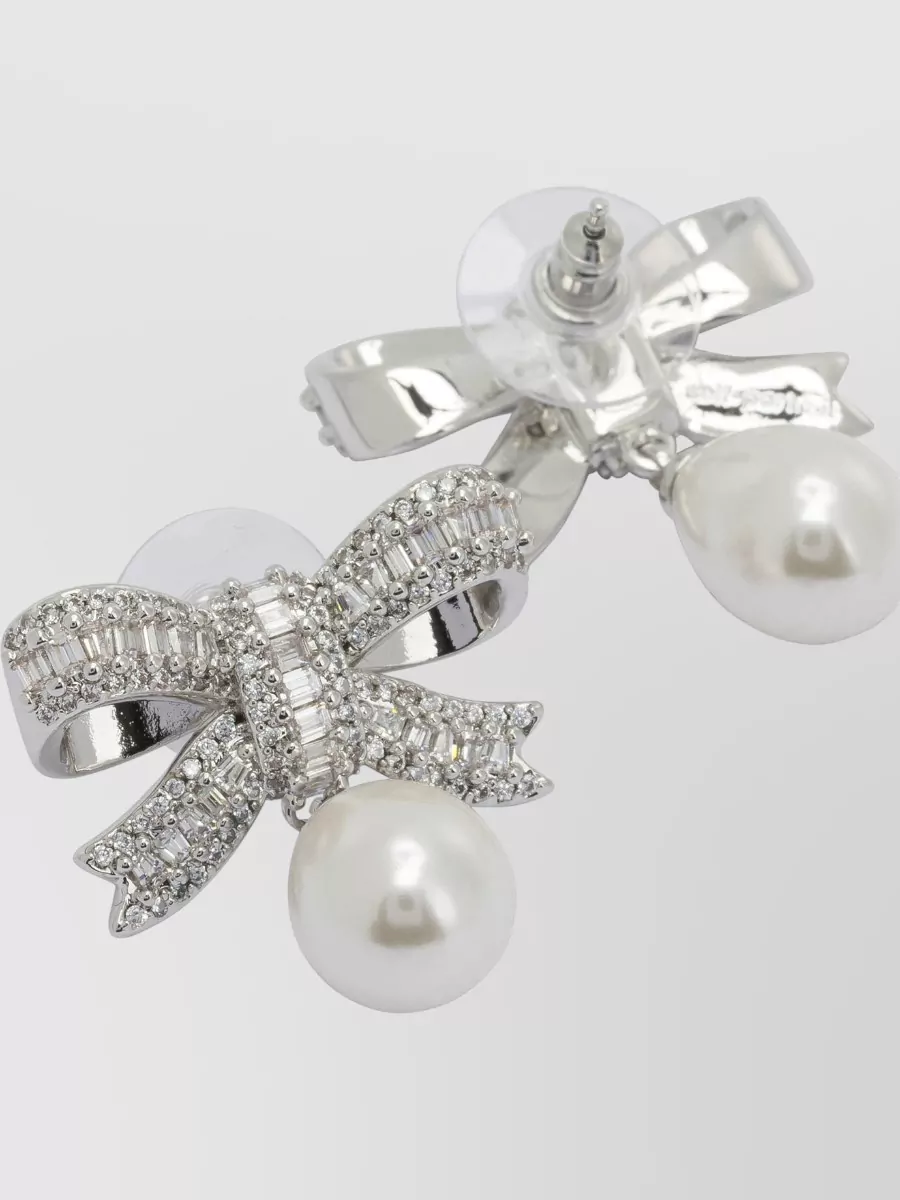 Self-Portrait Crystal Pearl Drop Earrings