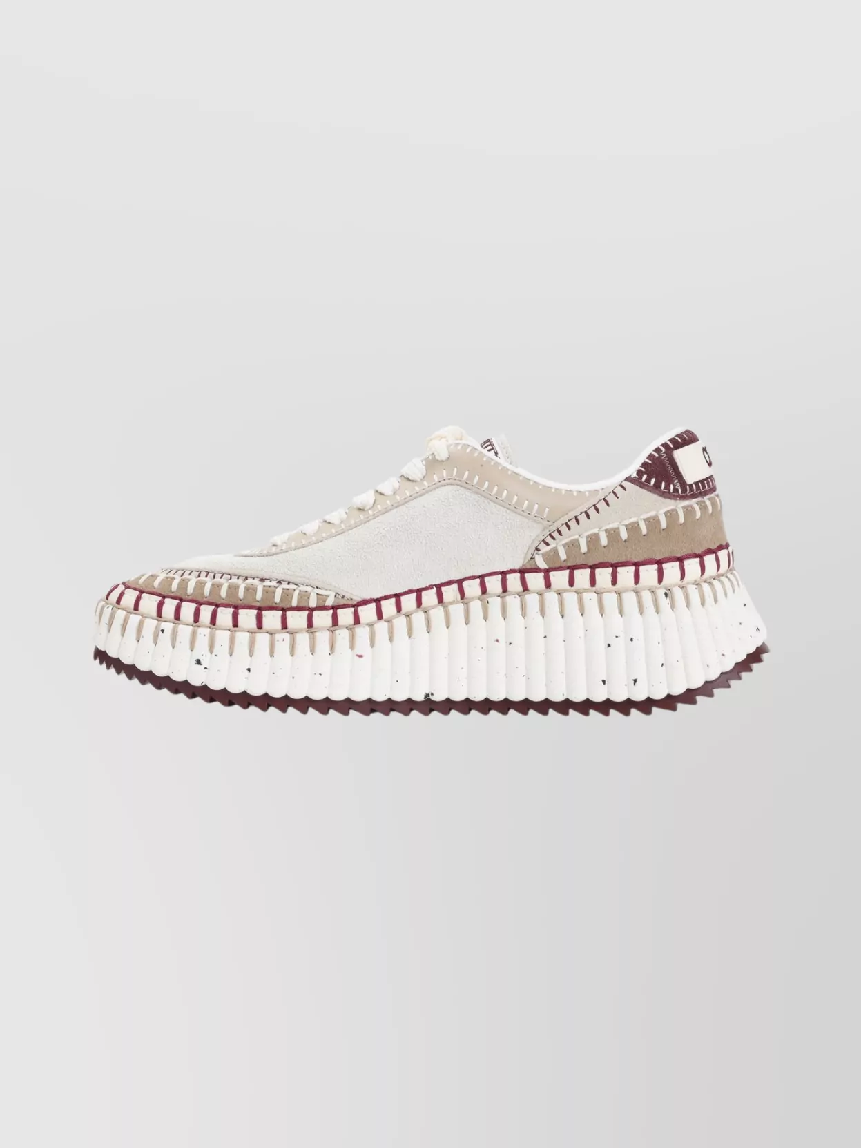 Chloé Nama Textured-sole Lace-up Sneakers In Multi