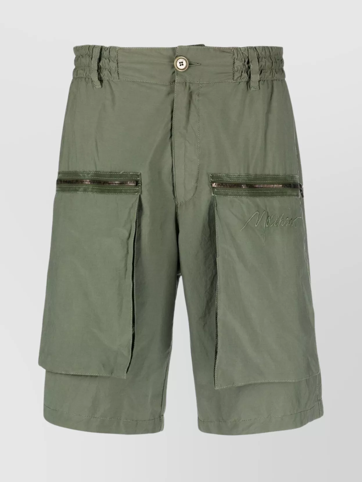 Shop Moschino Cargo Pocket Knee-length Shorts In Grey