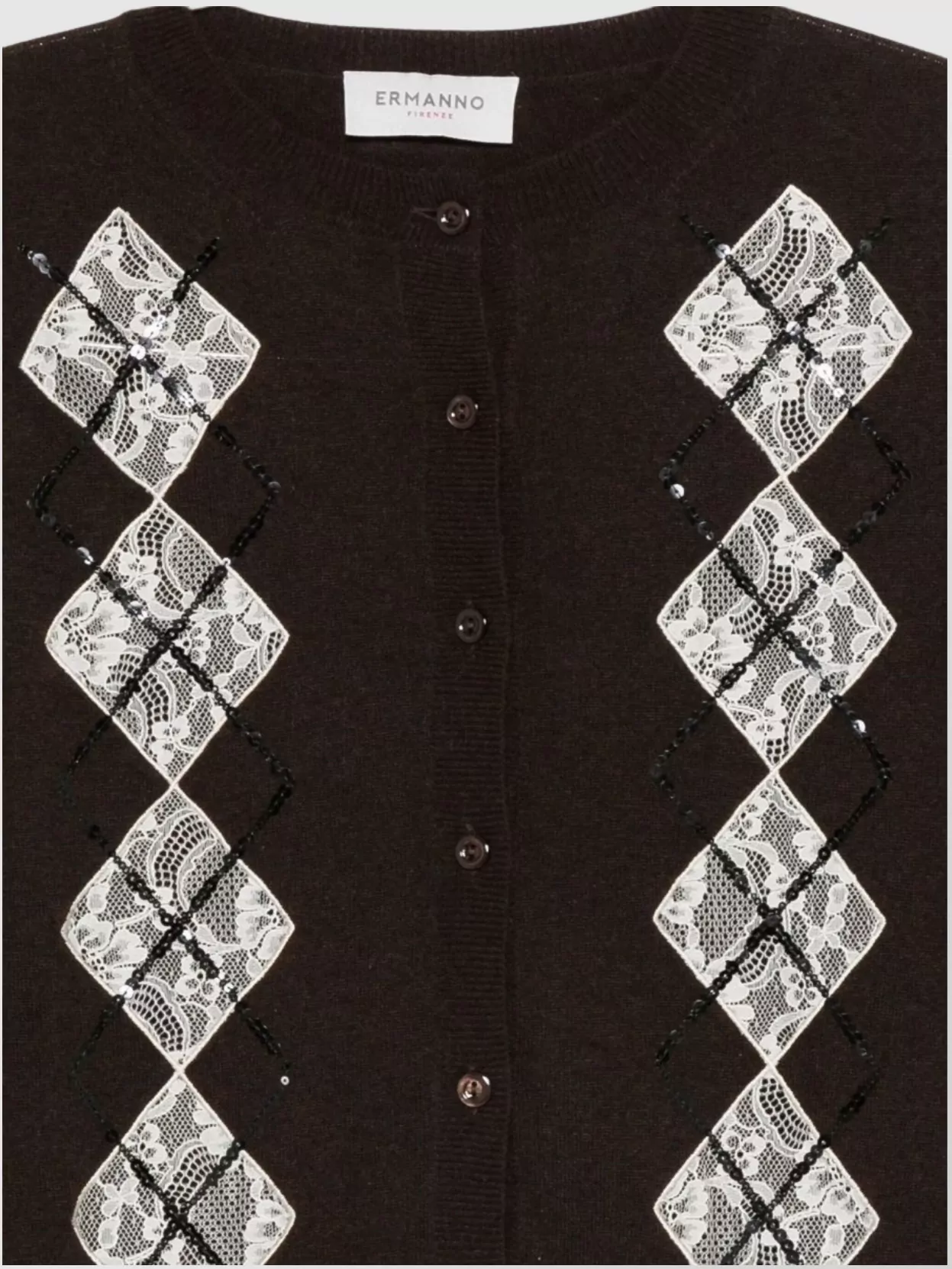 Ermanno Firenze Long Sleeve Embellished Knitwear Cardigan