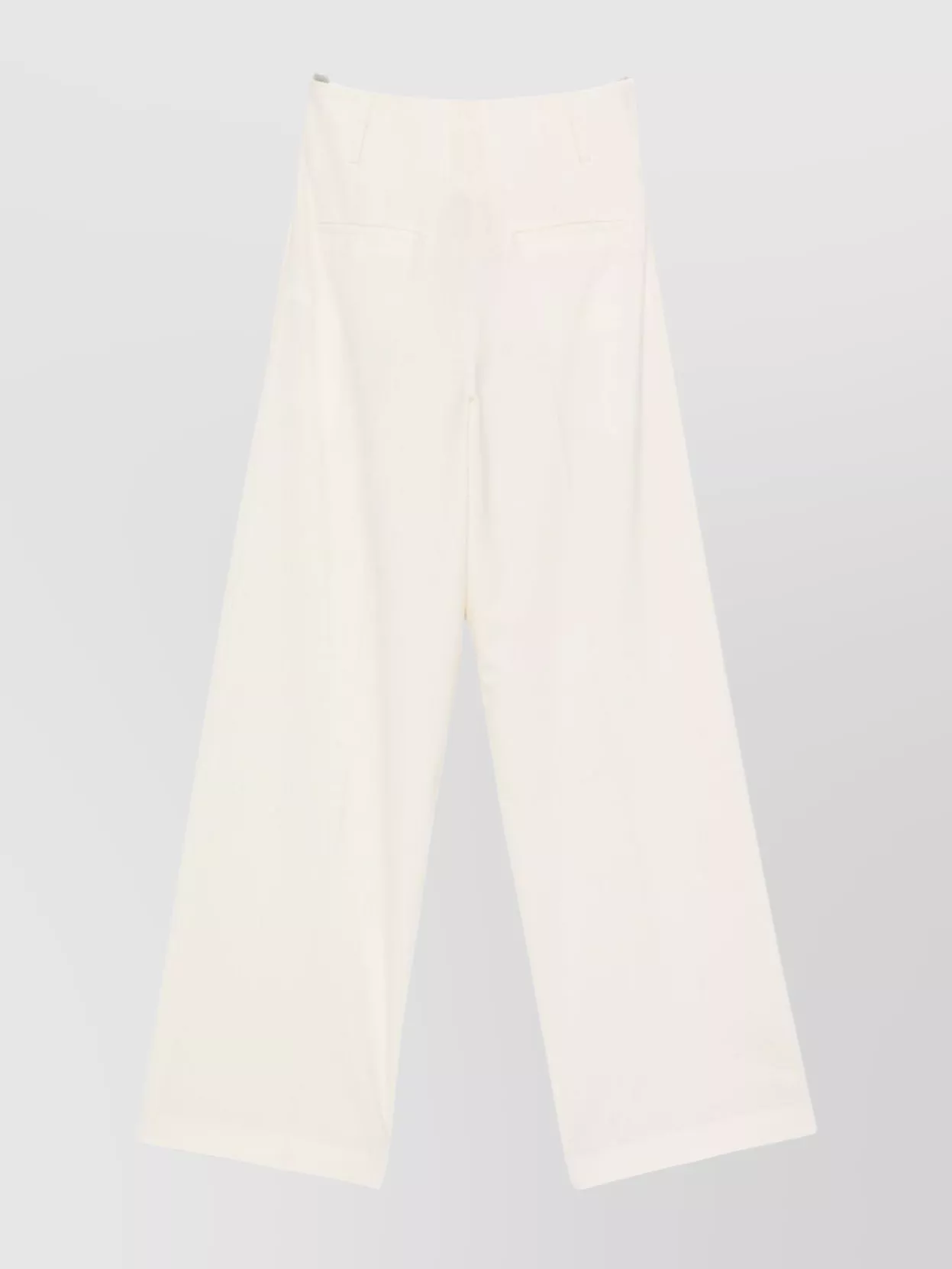 Semicouture High-waisted Wide-leg Wool Blend Trousers In White