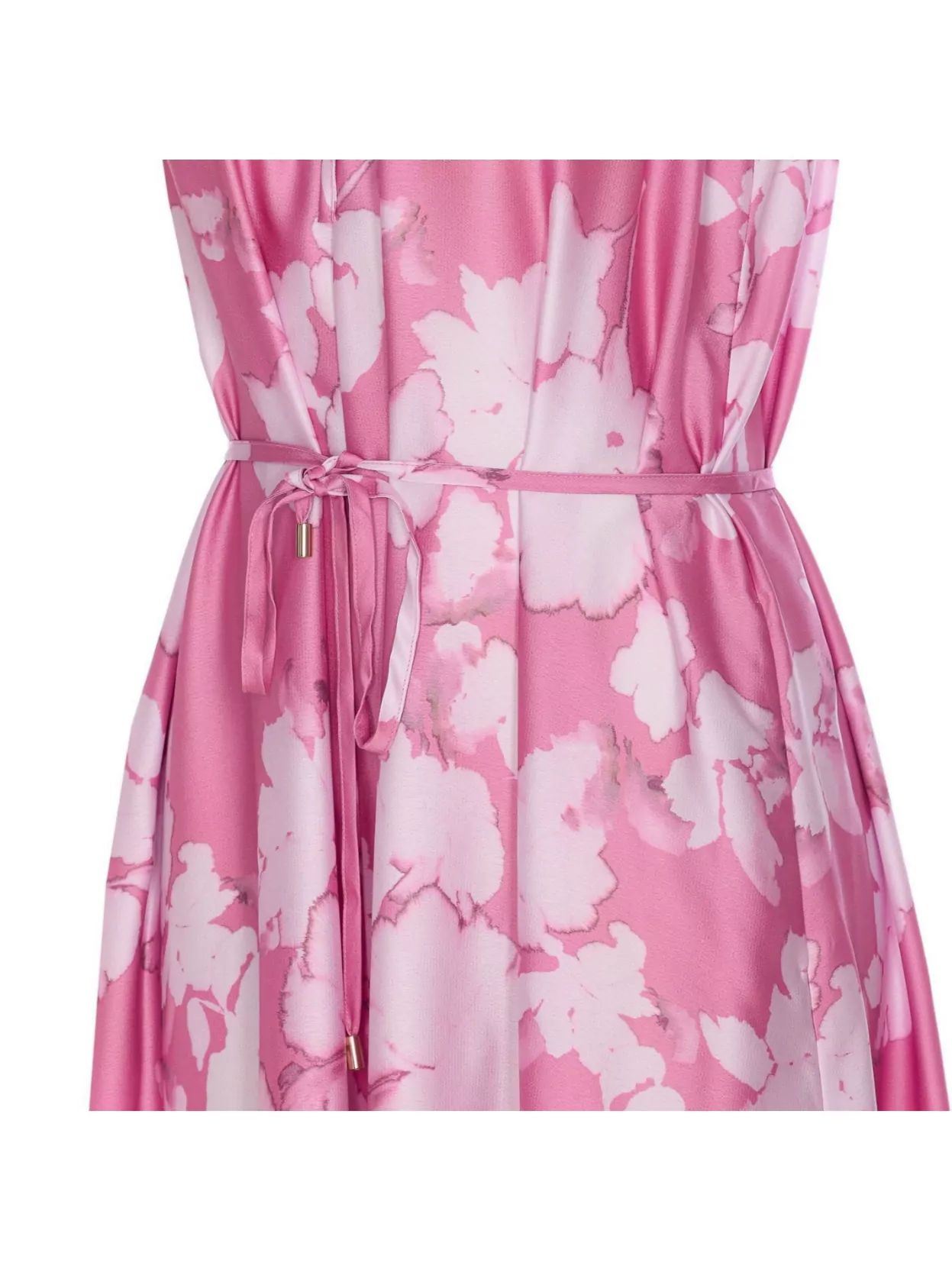 Liu Jo Belted Floral V-Neck Sleeveless Dress