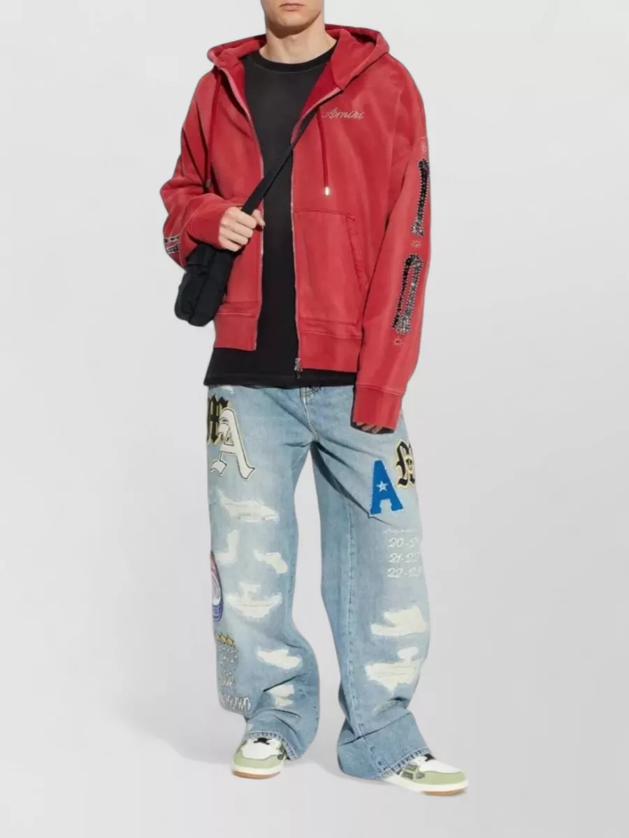 Amiri Varsity Patch Baggy Denim Five Pocket