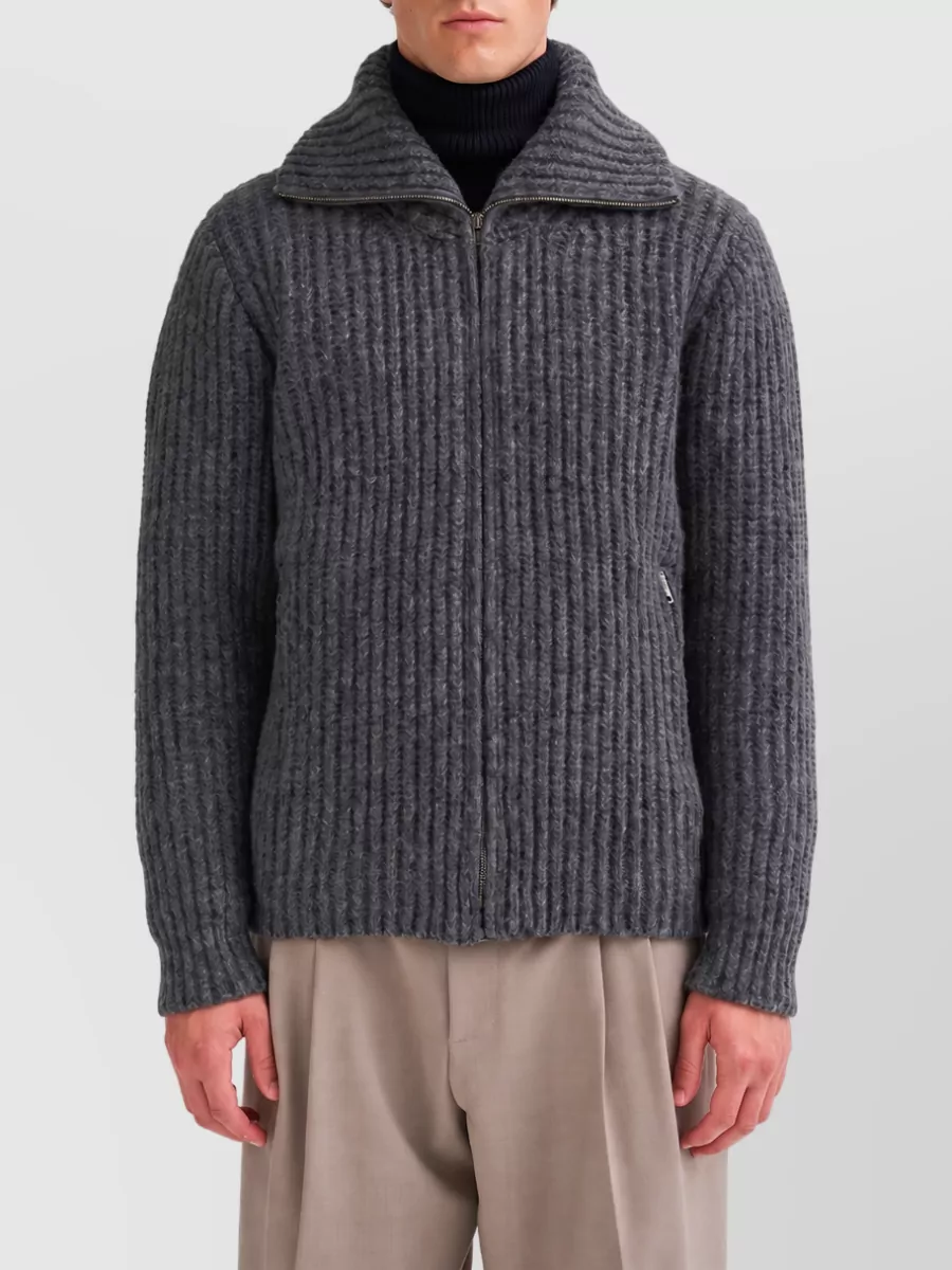 Roberto Collina Ribbed Wool Zip Jacket