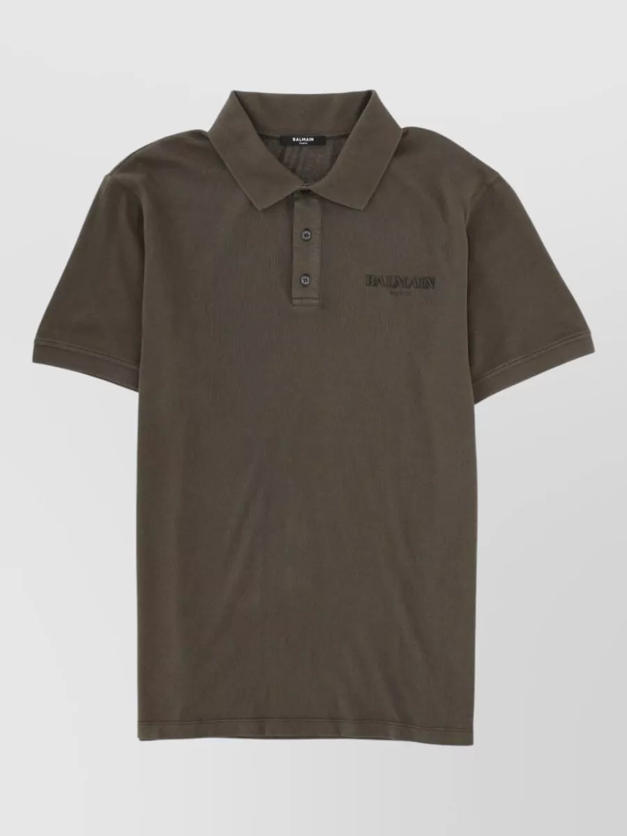 Balmain cotton short-sleeve polo shirt
