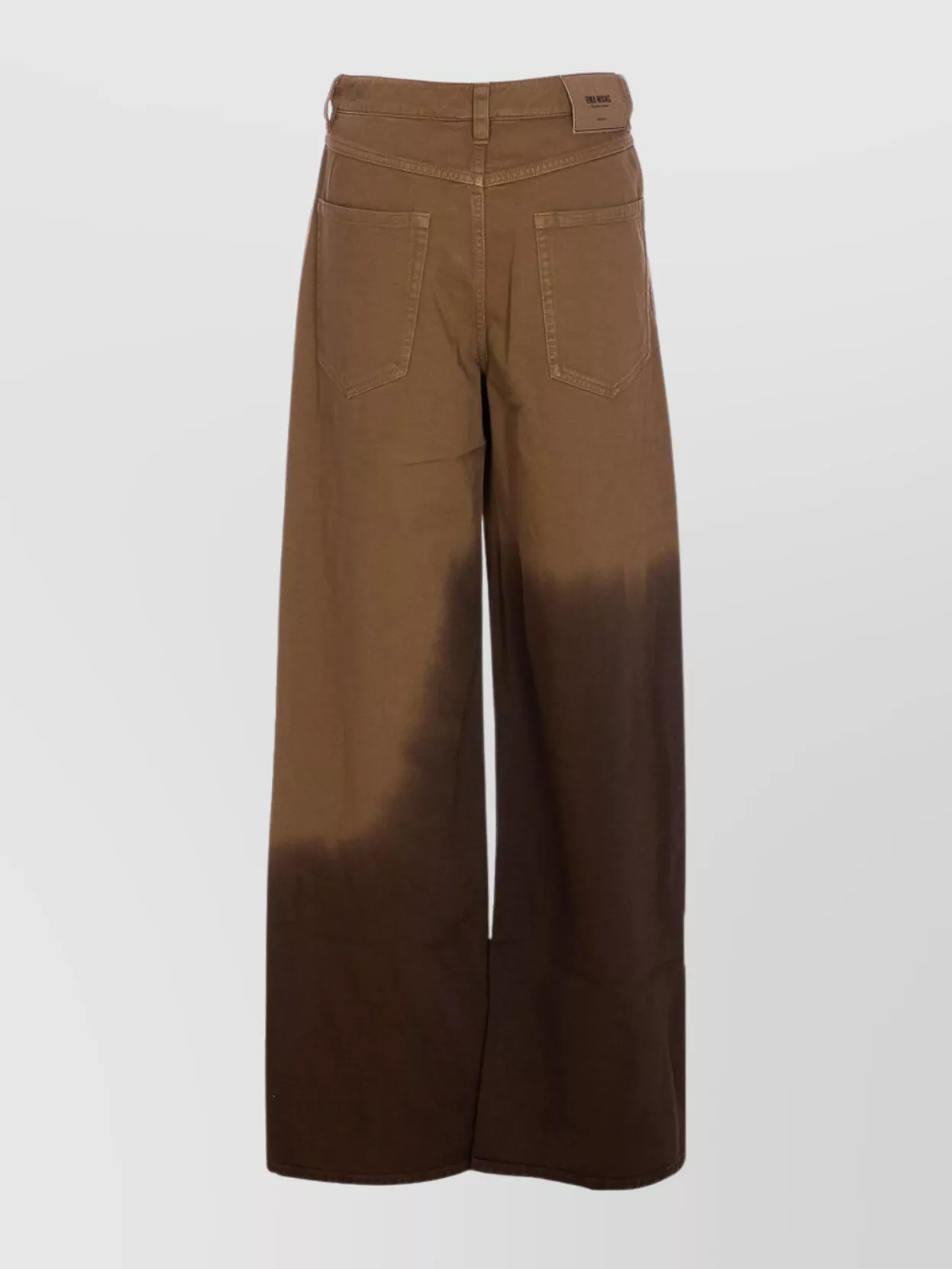 Uma Wang Wide Leg Regular Fit Trousers With Pockets In Brown