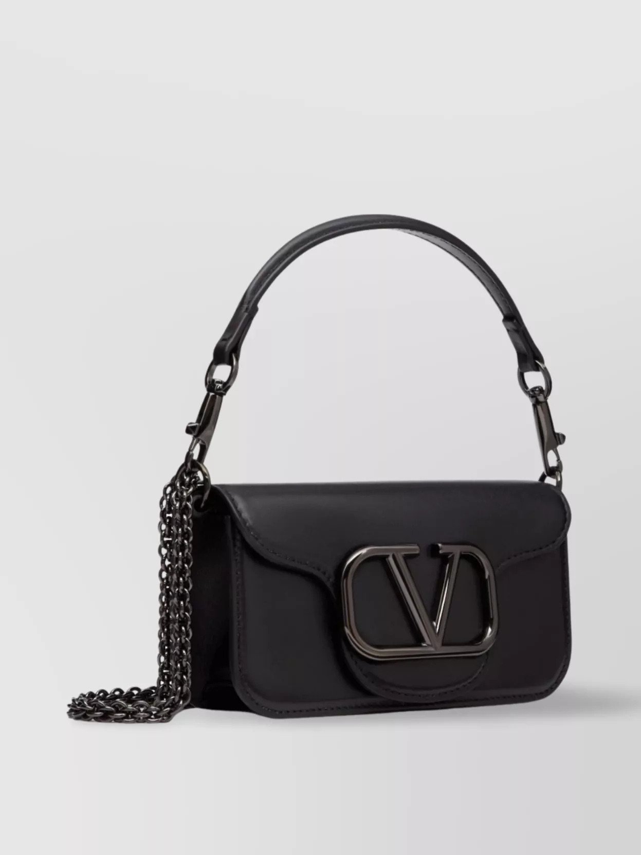 Valentino Small Leather Shoulder Bag With Chain-link Strap