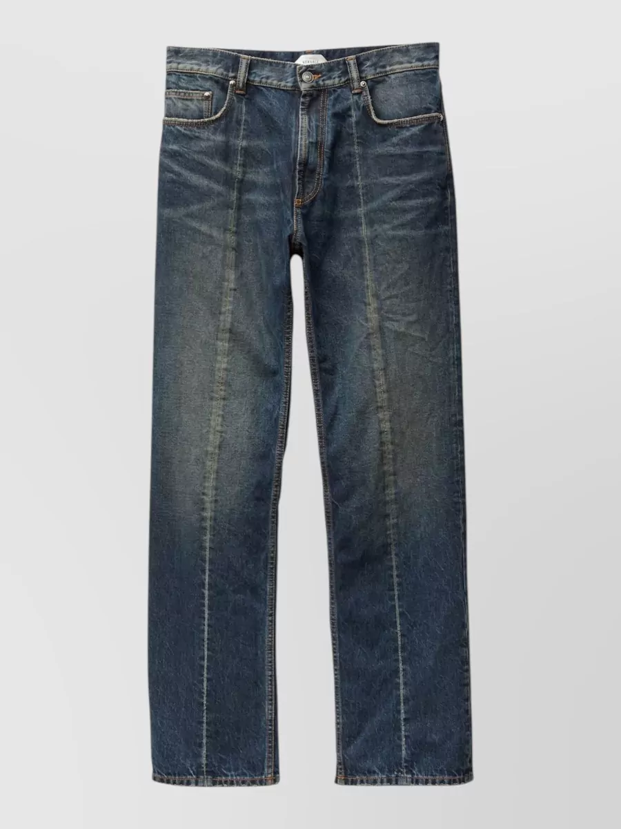Versace denim distressed straight-leg jeans