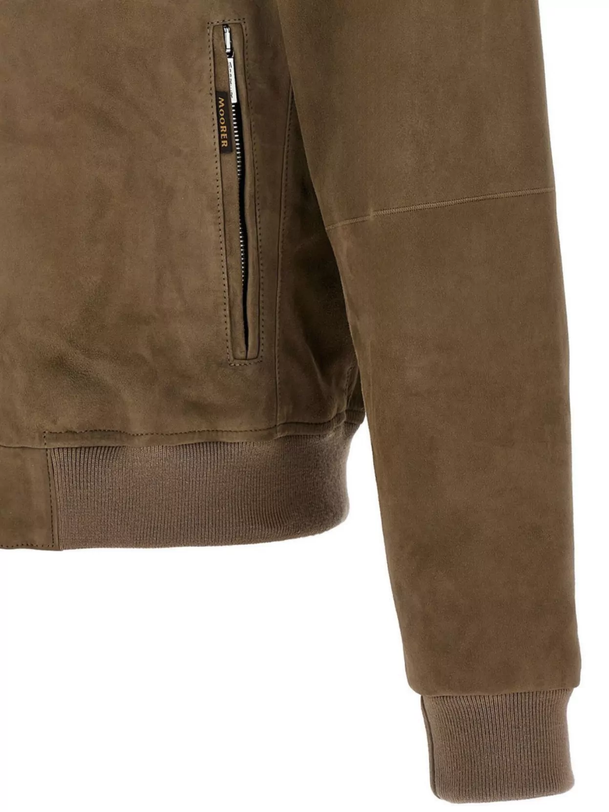 Moorer Ribbed Cuffs Stand Collar Side Pockets Jacket