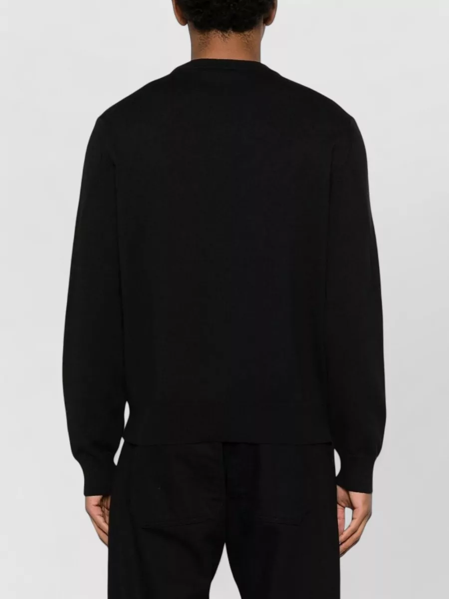 Givenchy Cotton Blend Logo-Intarsia Crewneck Sweater