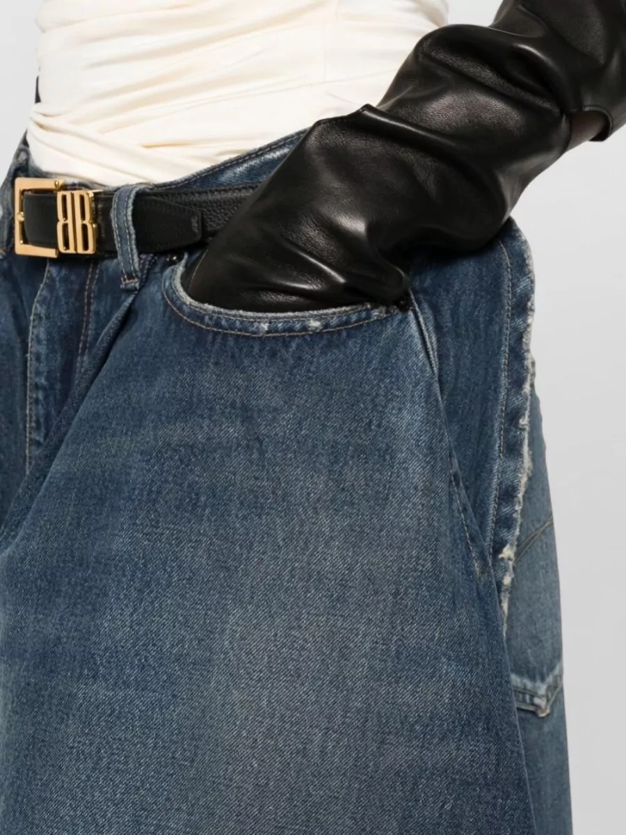 Balenciaga Tulipano Distressed Straight-Leg Jeans