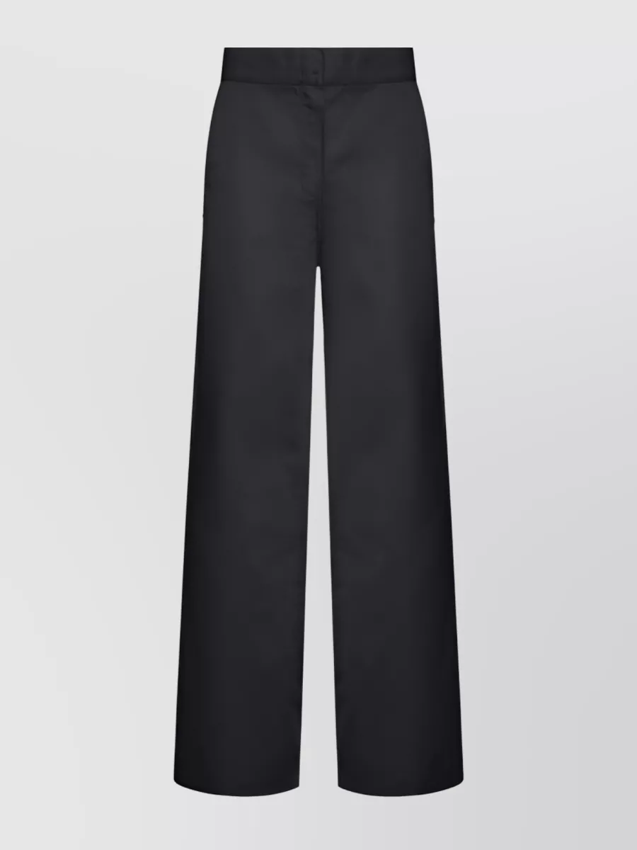 Shop Palm Angels Logo Accent Straight-leg Trousers In Black