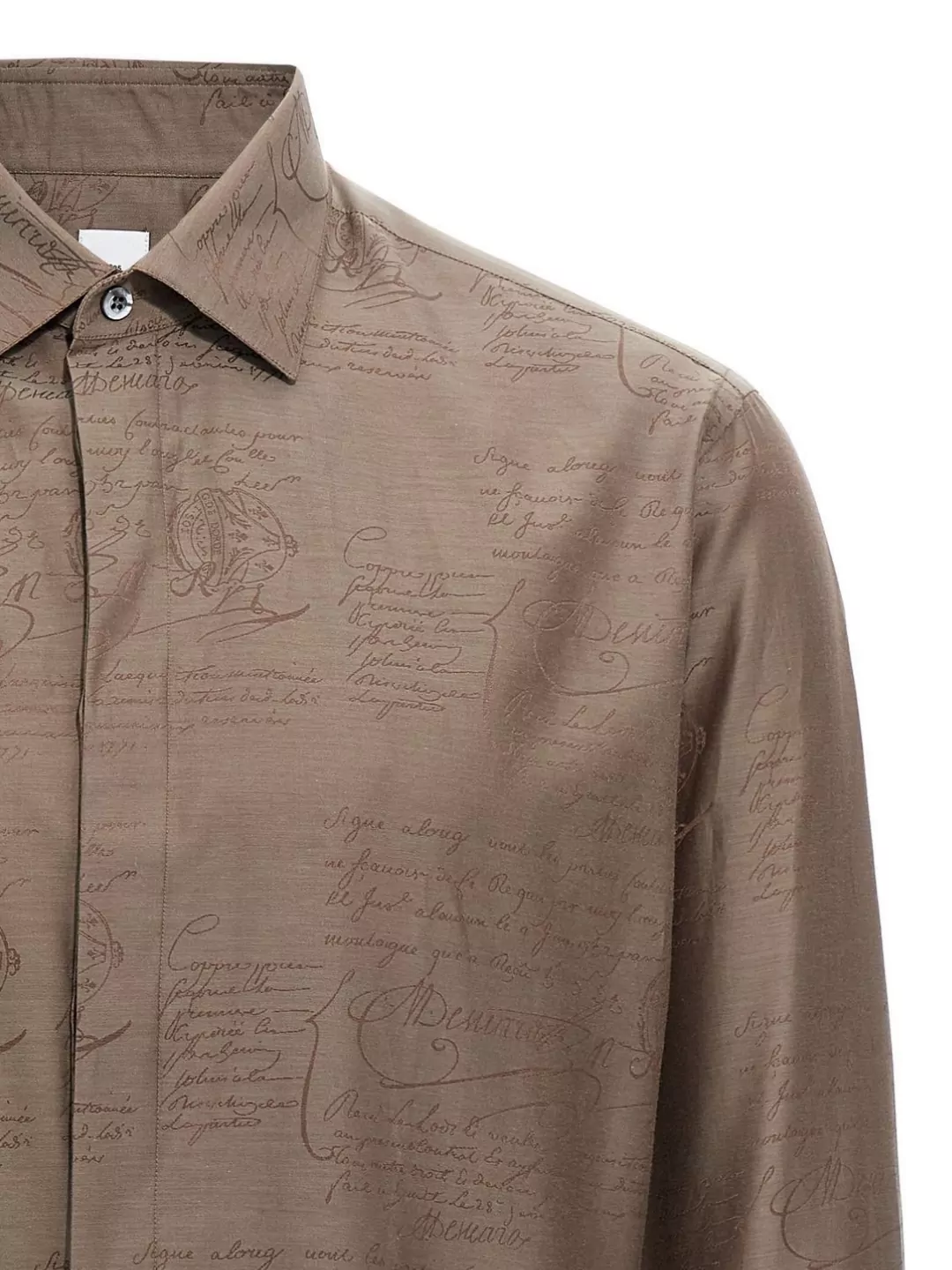 Berluti 'Point Collar Script Print Shirt'
