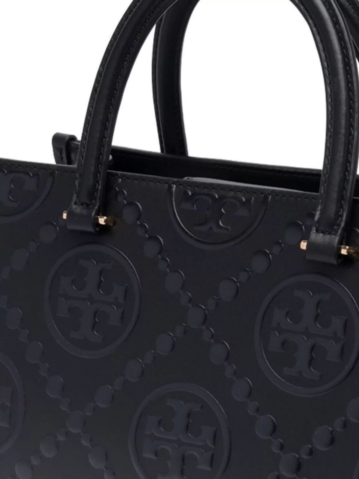 Tory Burch Monogrammed Structured Shape Tote Bag