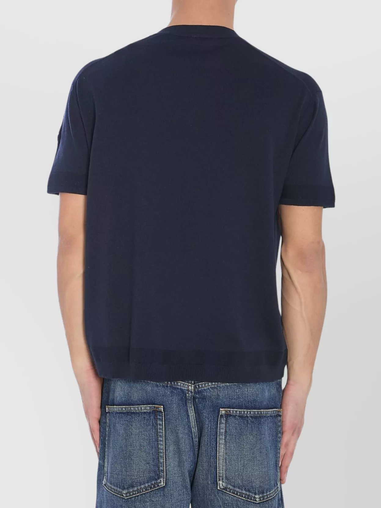 Moncler Knit Crewneck T-Shirt Cotton Silk Blend