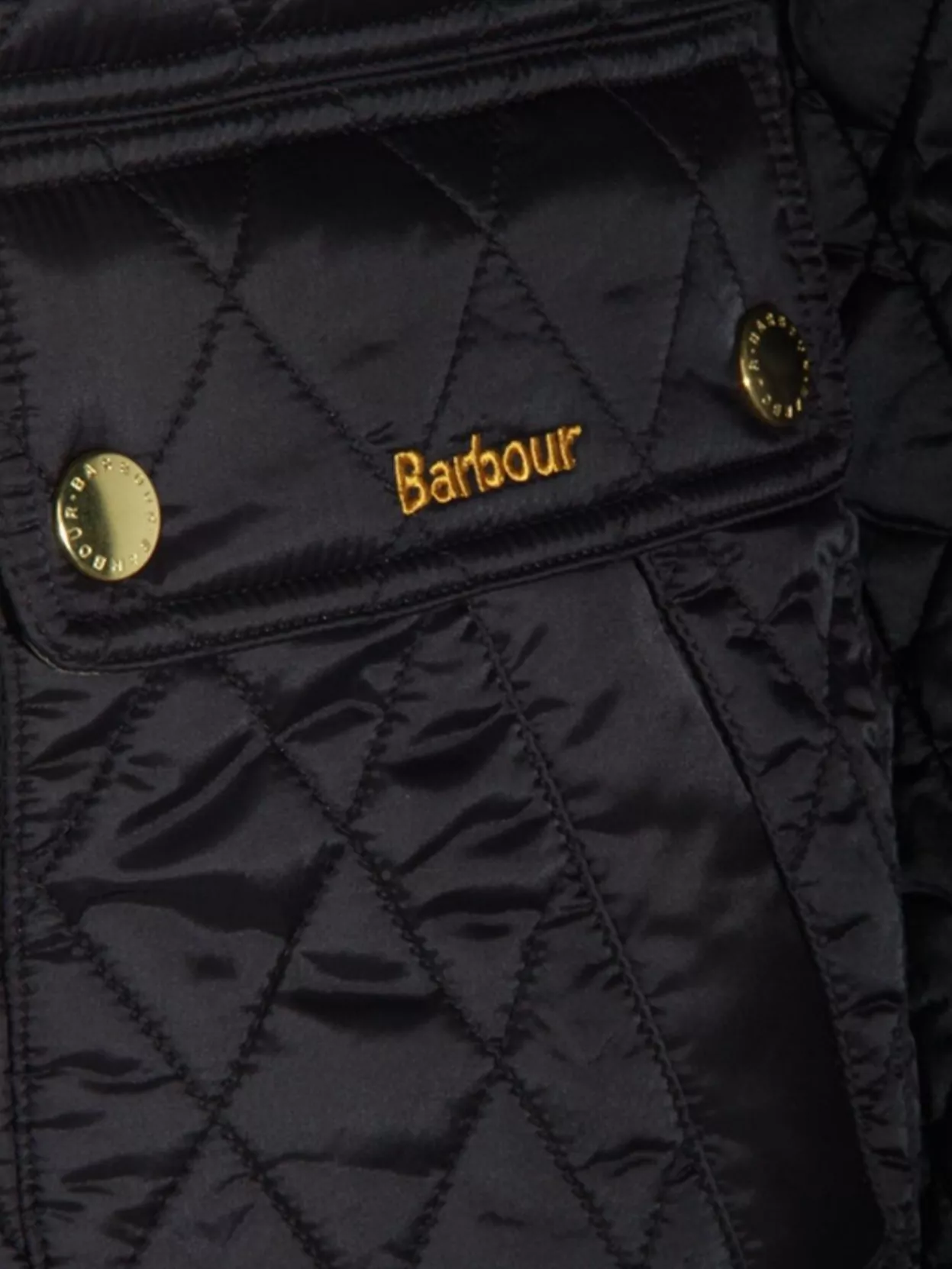 Barbour Quilted Snap Button Pockets Gold-Tone Hardware