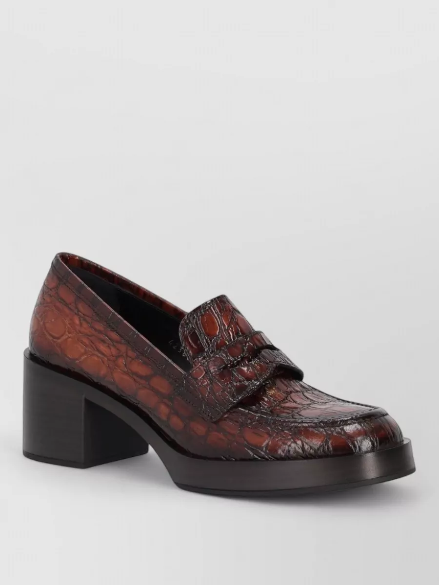 La Rose croc-effect loafers
