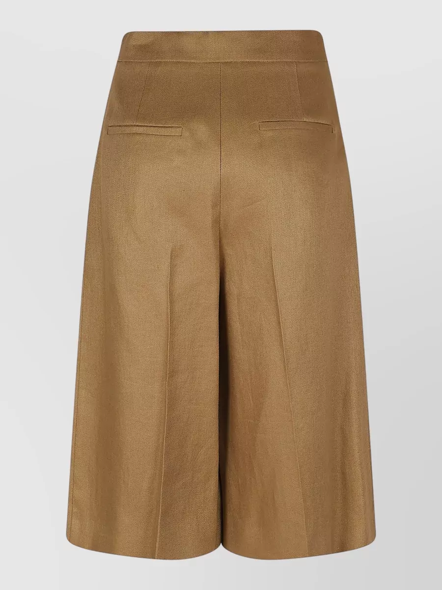 Max Mara Linen High-Rise Knee-Length Bermuda Shorts