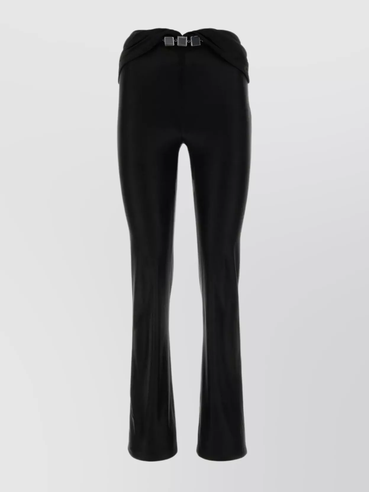 Shop Rabanne Sculpted Flared Trousers With Gatherings And Jewel Detail In Black