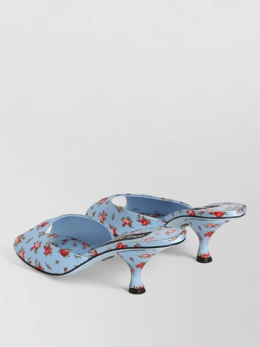 Dolce&Gabbana Silk Floral-Print Mules