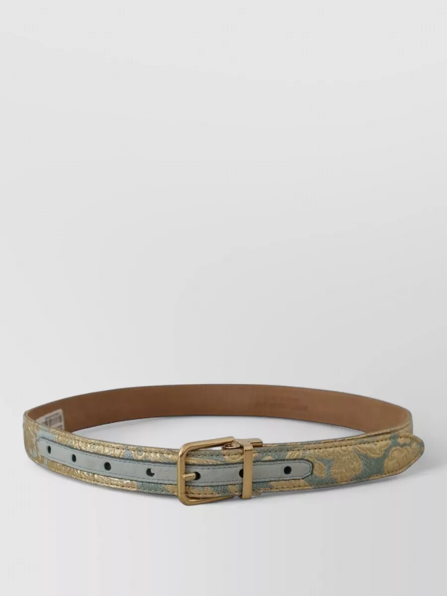 Dolce&Gabbana Leather Jacquard Belt