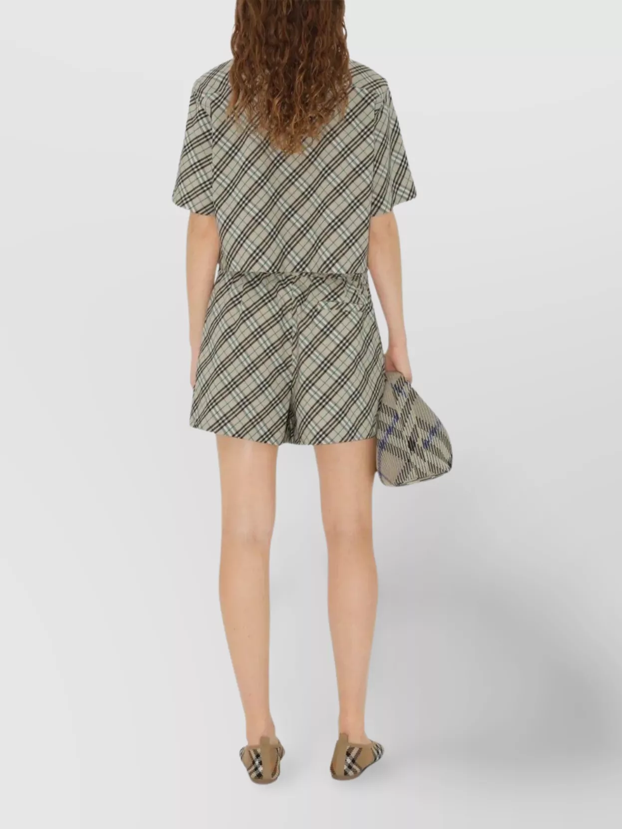 Burberry Checkered Cotton Shorts With Back Welt Pocket