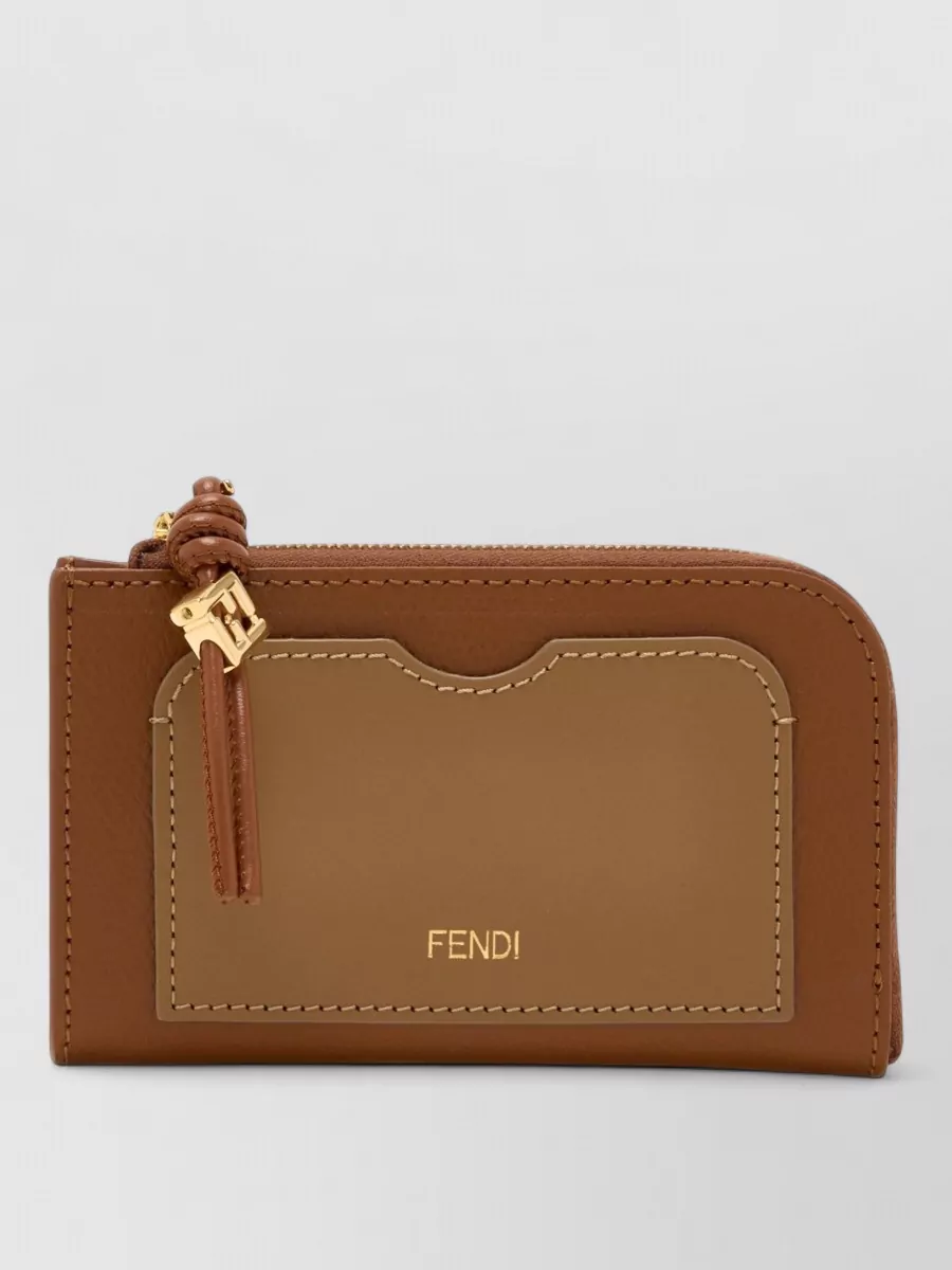 Fendi leather card case pouch