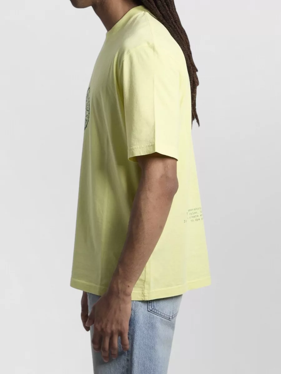 Stone Island Ribbed-Crewneck Logo-Print Organic Cotton T-Shirt