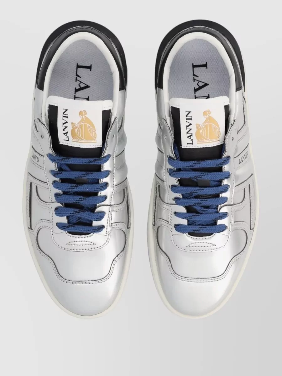 Lanvin Clay Sneakers Contrast Heel Tab Metallic
