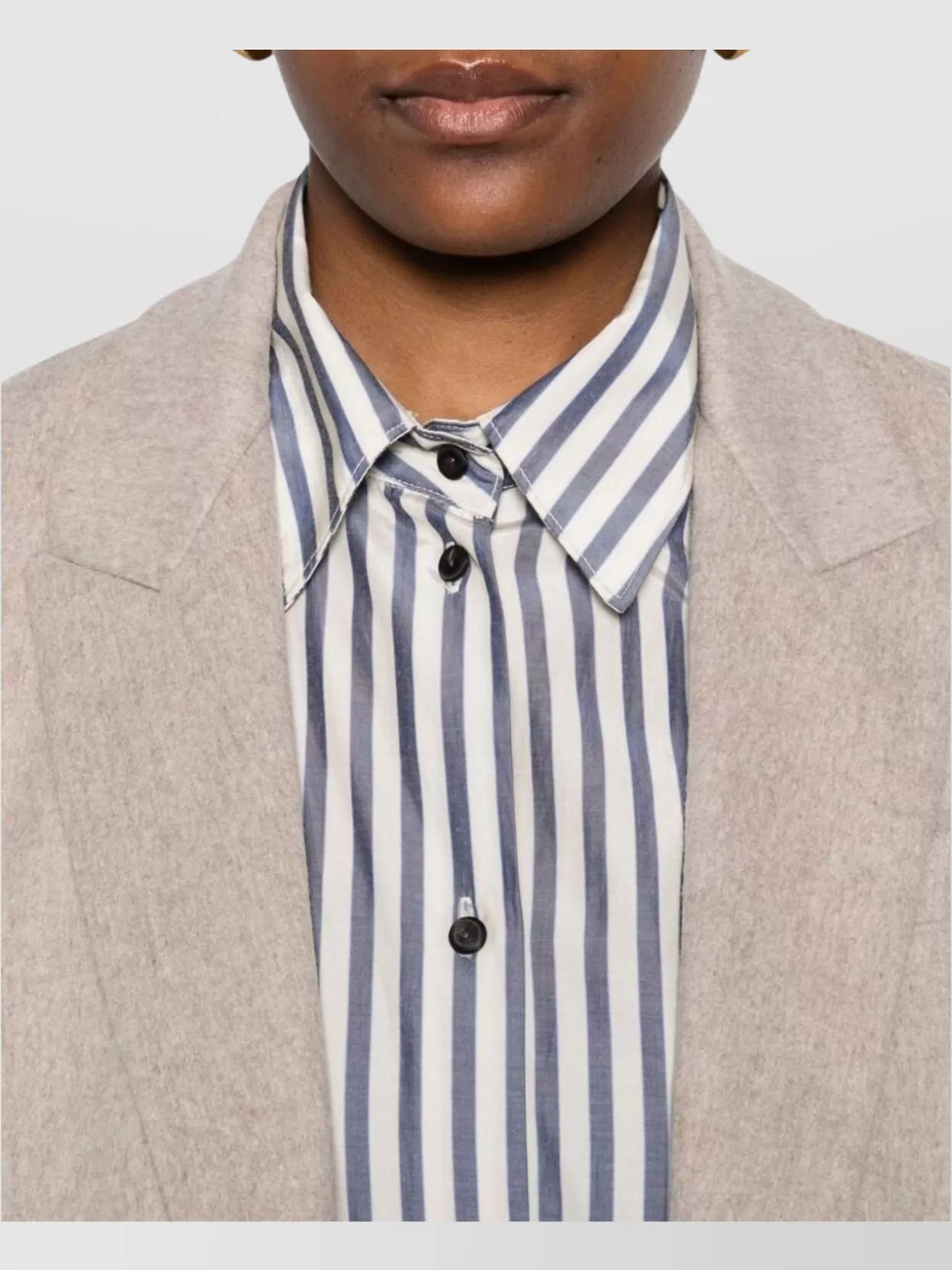 Forte Forte Striped Long Sleeve Top With Curved Hem