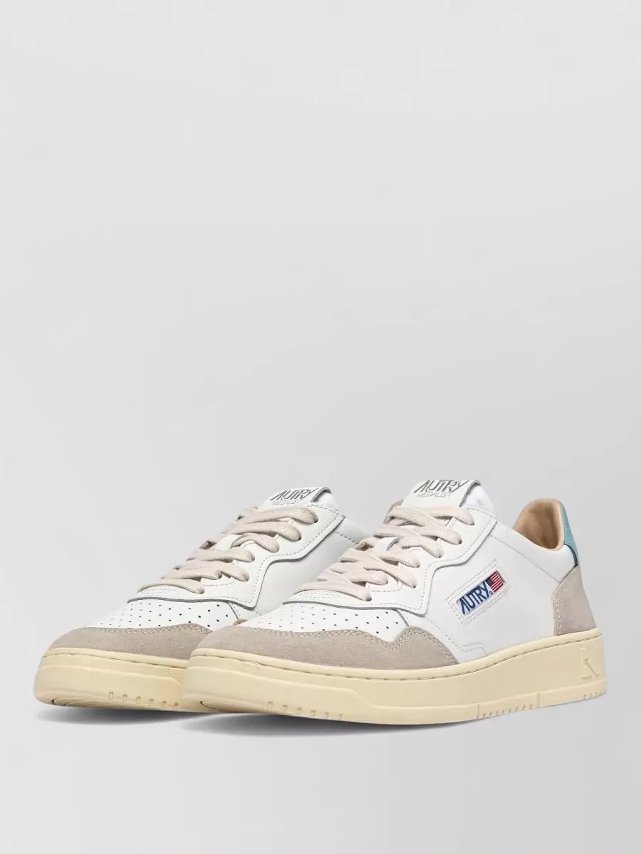 Autry Medialist Low Leather Sneakers Contrast Heel In Multi